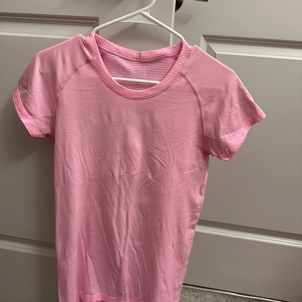 pink lululemon short sleeve swiftly tech